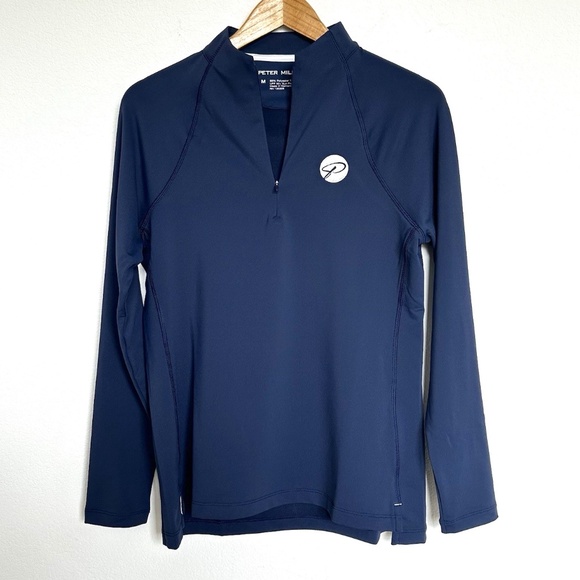NWT Peter Millar Women's Perth Layer 1/4 Zip Pullover Medium Navy UPF 50+ Golf - Picture 1 of 16